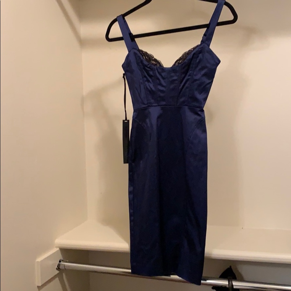 Bebe Tawny Lace Trim Dress NWT XXS